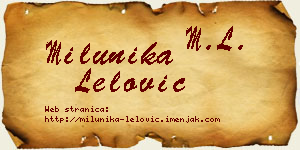 Milunika Lelović vizit kartica